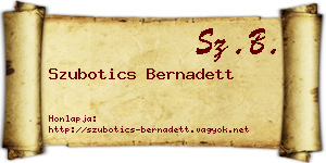 Szubotics Bernadett névjegykártya